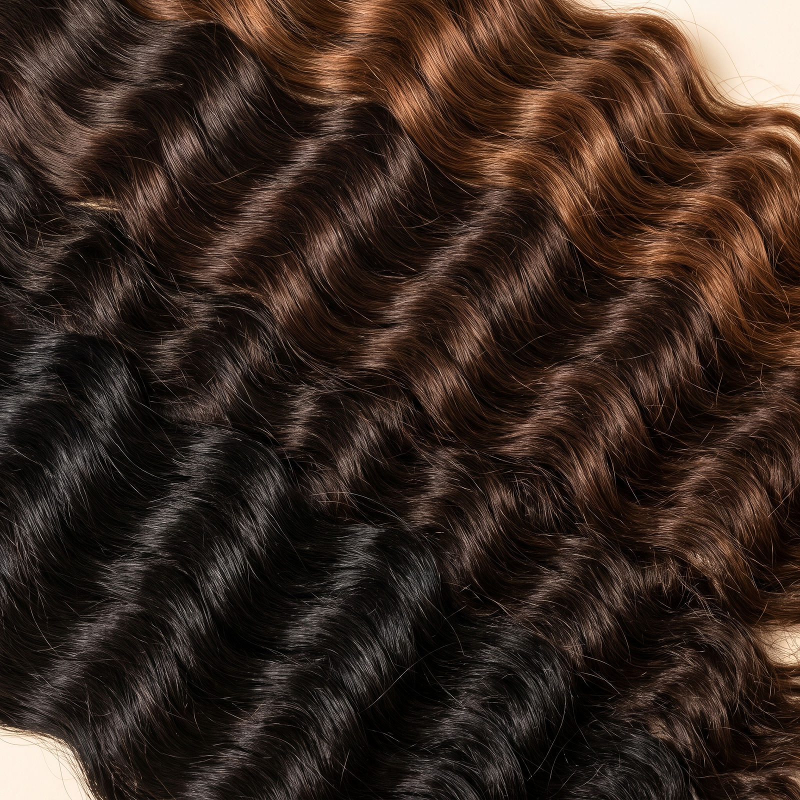 Close view of deep wave bulk human hair texture