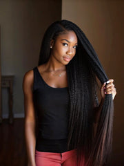 Kinky Straight Seamless Clip-in Hair Extensions